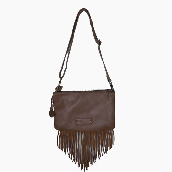 Lucky Brand Handbags - Lucky Brand Leather Fringe Purse Shoulder Crossbody Bag Bohemian Cottage Hippie